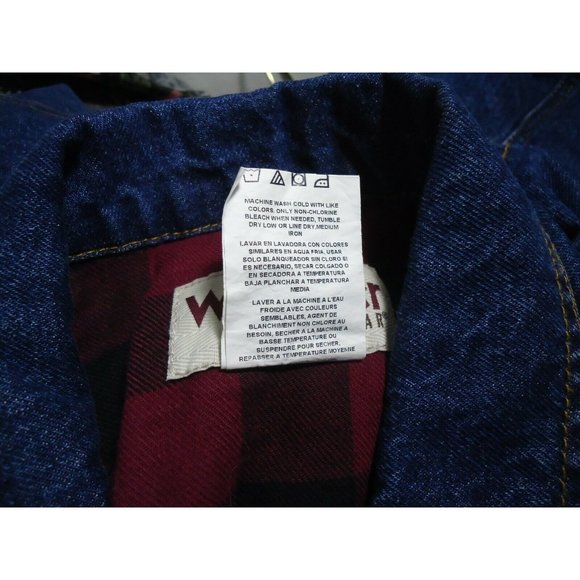 New Wrangler Rugged Wear Flannel Red Bk Lined Denim Jacket Coat XL RJK32AN  XL - Picture 12 of 12